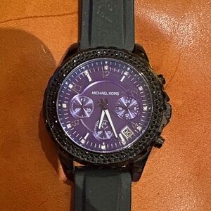 Michael Kors Black and Purple Chronograph Watch